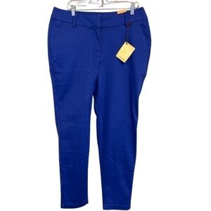NWT Hybrid & Company Royal‎ Blue Women's Comfy Stretch Ankle Dress Pants 14